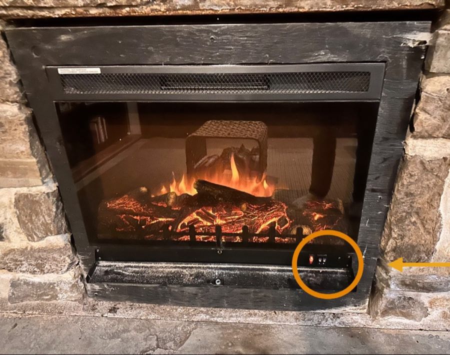 Electric fireplace switch