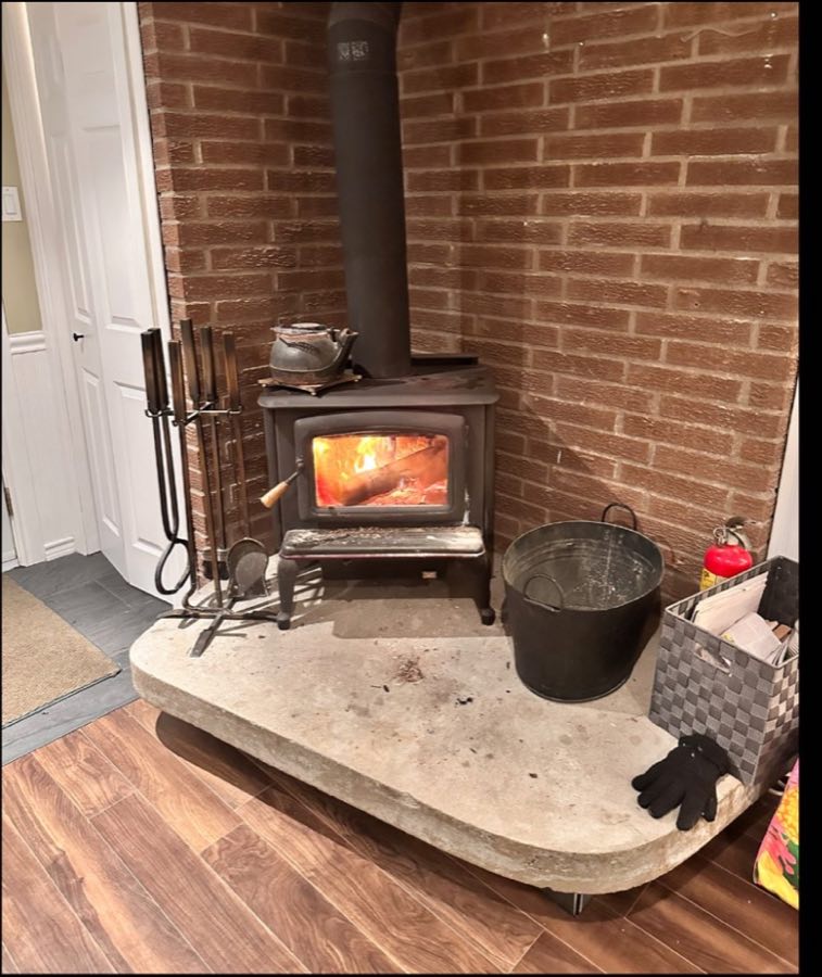 Wood fireplace