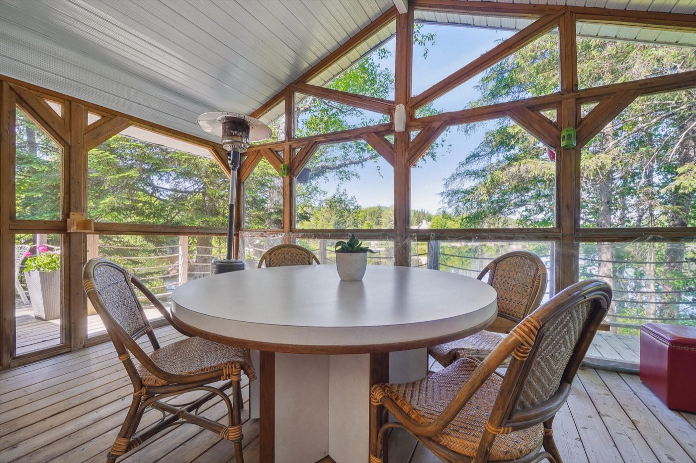 Screened sunroom over the water